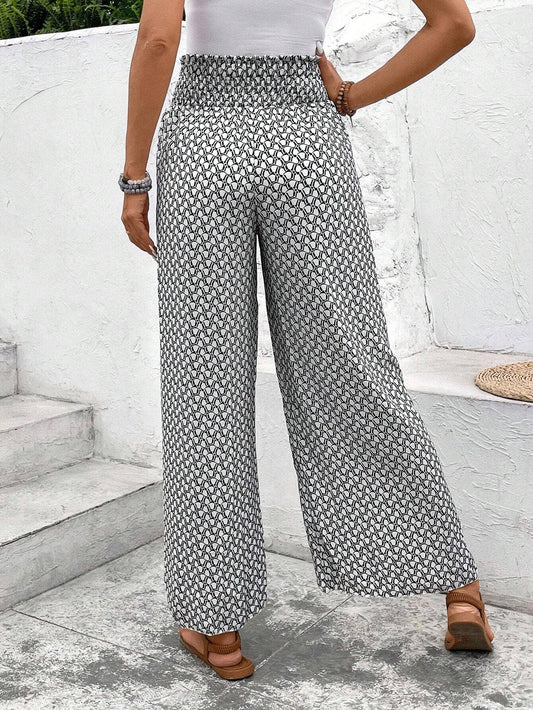 Black Floral Side Slit Wide Leg Culottes - Purpose + Passion Boutique