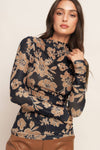 Black Flower Power Mesh Top - Purpose + Passion Boutique
