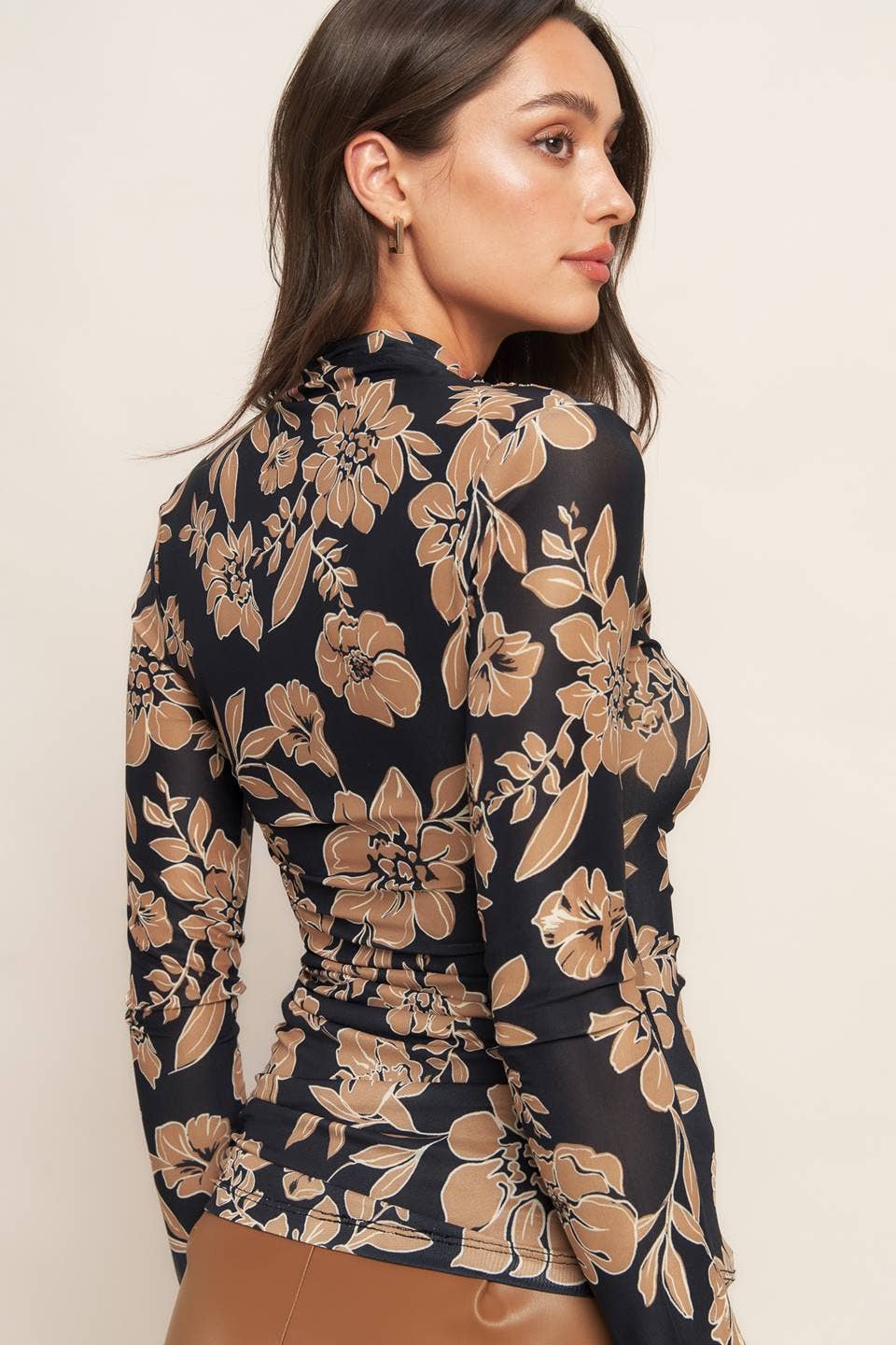 Black Flower Power Mesh Top - Purpose + Passion Boutique