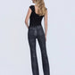 Black High Rise Bootcut Metalic Coated Jeans - Purpose + Passion Boutique