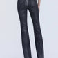 Black High Rise Bootcut Metalic Coated Jeans - Purpose + Passion Boutique