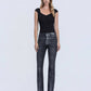 Black High Rise Bootcut Metalic Coated Jeans - Purpose + Passion Boutique