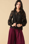Black Lace Collar Top - Purpose + Passion Boutique