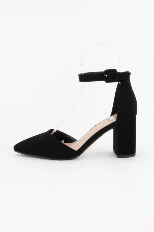 Black Nubuck Pointed Toe Heel - Purpose + Passion Boutique