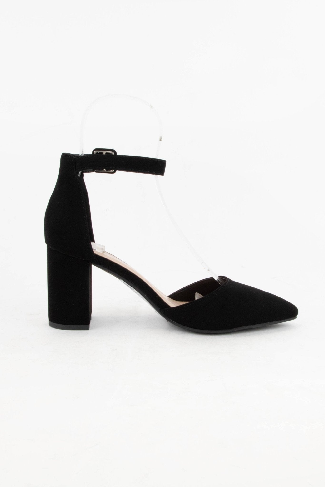 Black Nubuck Pointed Toe Heel - Purpose + Passion Boutique