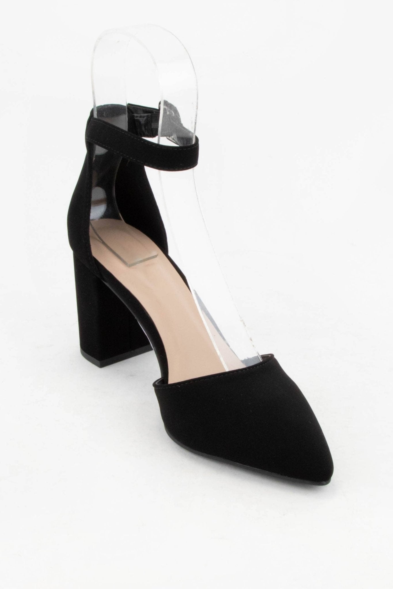 Black Nubuck Pointed Toe Heel - Purpose + Passion Boutique