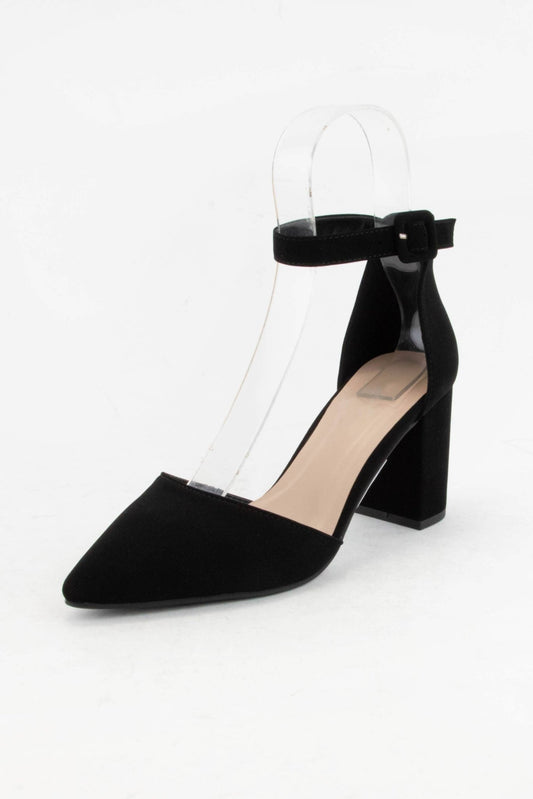 Black Nubuck Pointed Toe Heel - Purpose + Passion Boutique