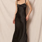 Black Sleeveless Sweetheart Neckline Satin Maxi Dress - Purpose + Passion Boutique