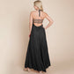 Black Smocked Flowy Boho Pleated Backless Maxi Dress - Purpose + Passion Boutique