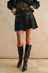 Black Suede with Pleather Skirt - Purpose + Passion Boutique