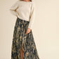 Black + Tan Pattern Long Skirt - Purpose + Passion Boutique