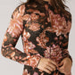 Black Taupe Stretch Lace Top - Purpose + Passion Boutique