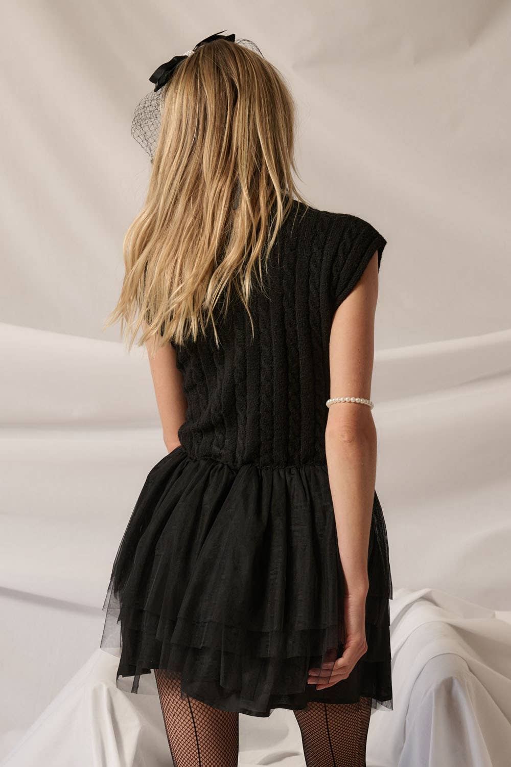 Black Turtleneck Sweater Bodice Ruffled Tulle Mini Dress - Purpose + Passion Boutique