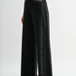 Black Wash High - Waisted Wide - Leg Denim Stud Pants - Purpose + Passion Boutique