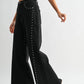 Black Wash High - Waisted Wide - Leg Denim Stud Pants - Purpose + Passion Boutique
