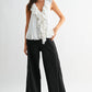 Black Wash High - Waisted Wide - Leg Denim Stud Pants - Purpose + Passion Boutique