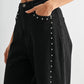 Black Wash High - Waisted Wide - Leg Denim Stud Pants - Purpose + Passion Boutique