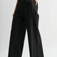 Black Wash High - Waisted Wide - Leg Denim Stud Pants - Purpose + Passion Boutique