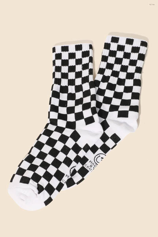 Black White Checkered Socks - Purpose + Passion Boutique