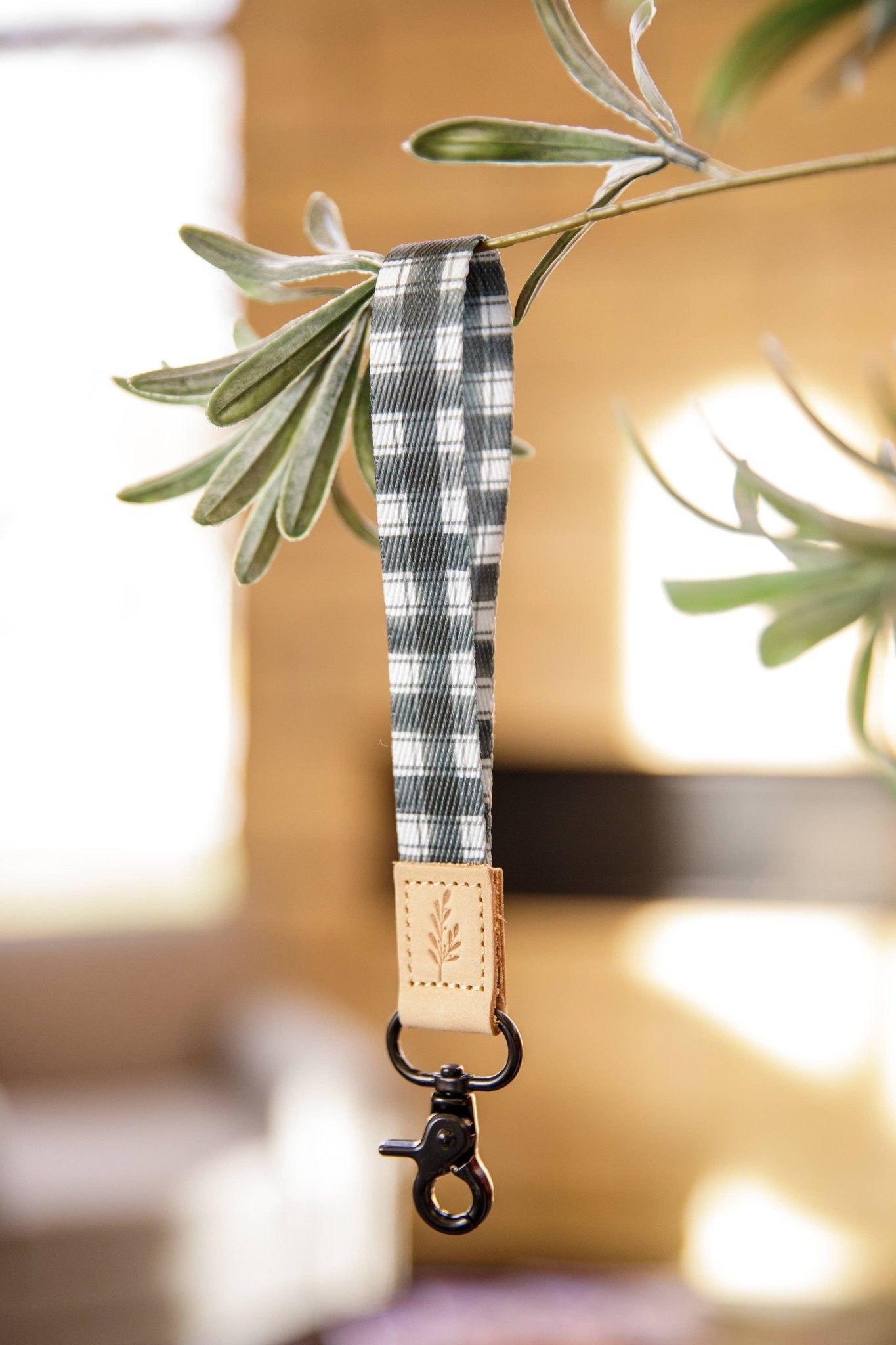 Black & White Checkered Wristlet Keychain - Purpose + Passion Boutique