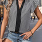 Black & White Vertical Stripe Patchwork Shirt - Purpose + Passion Boutique