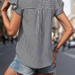 Black & White Vertical Stripe Patchwork Shirt - Purpose + Passion Boutique
