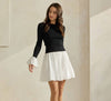 Black/White Boatneck Sweater & Poplin Mini Dress - Purpose + Passion Boutique