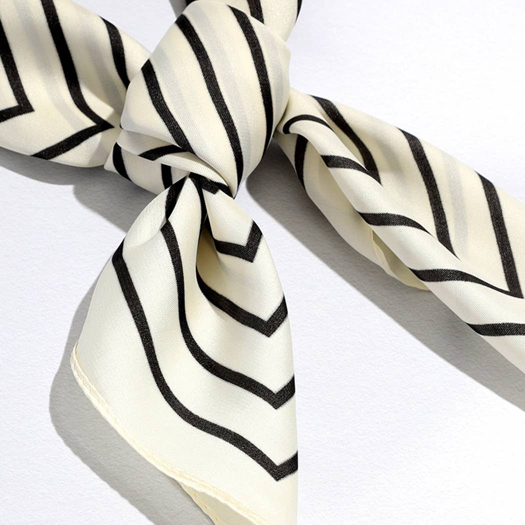 Black/White Satin Rose Print Soft Scarf - Purpose + Passion Boutique
