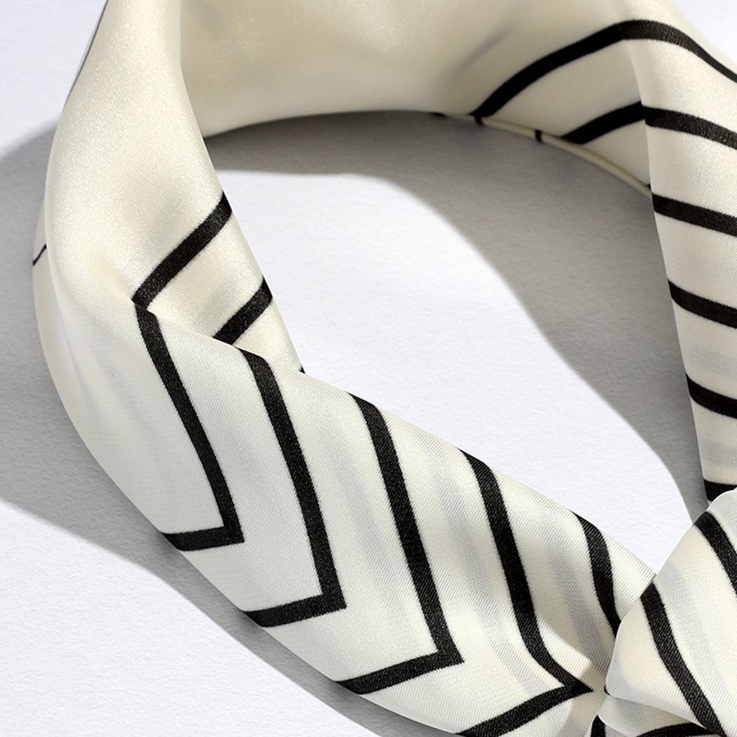 Black/White Satin Rose Print Soft Scarf - Purpose + Passion Boutique
