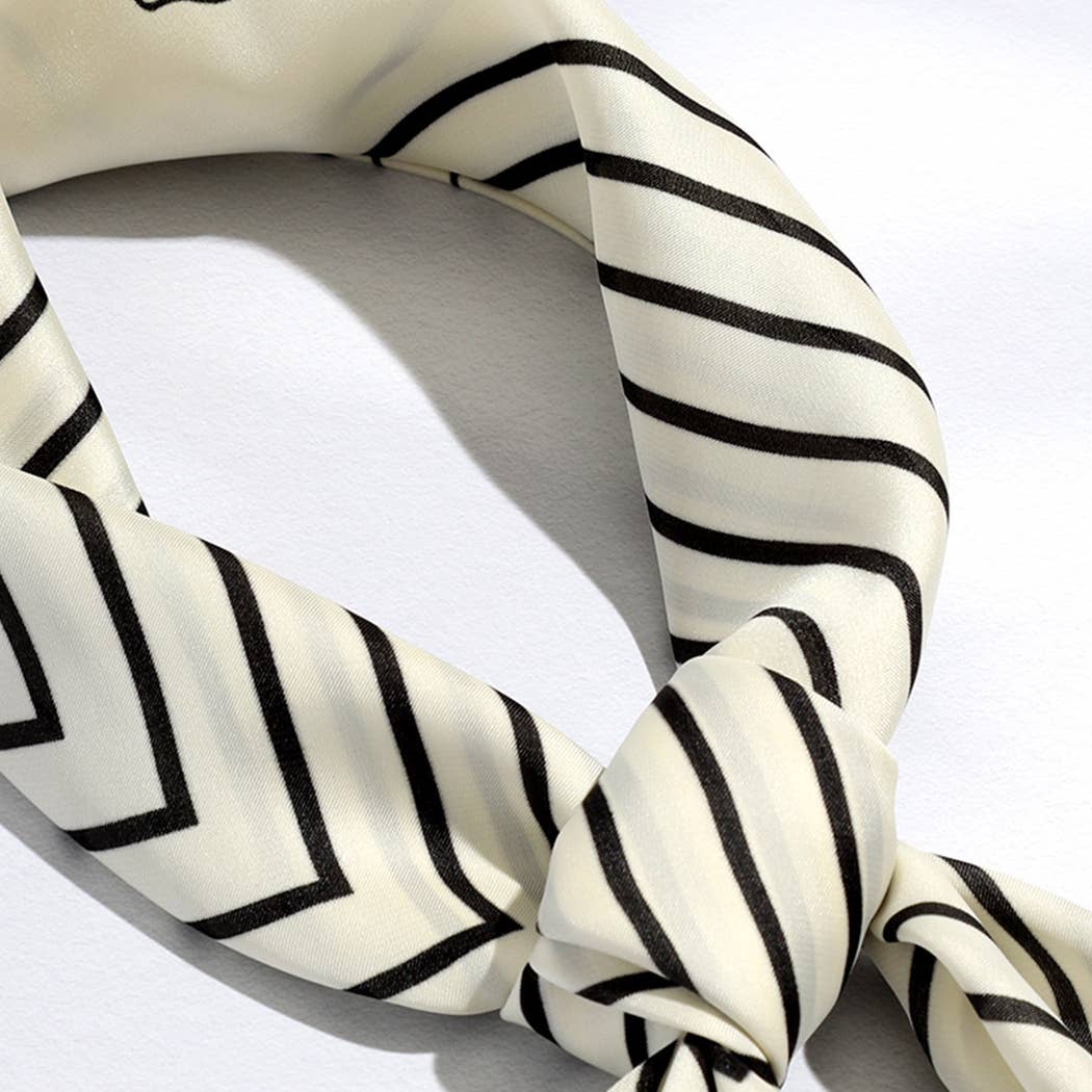 Black/White Satin Rose Print Soft Scarf - Purpose + Passion Boutique