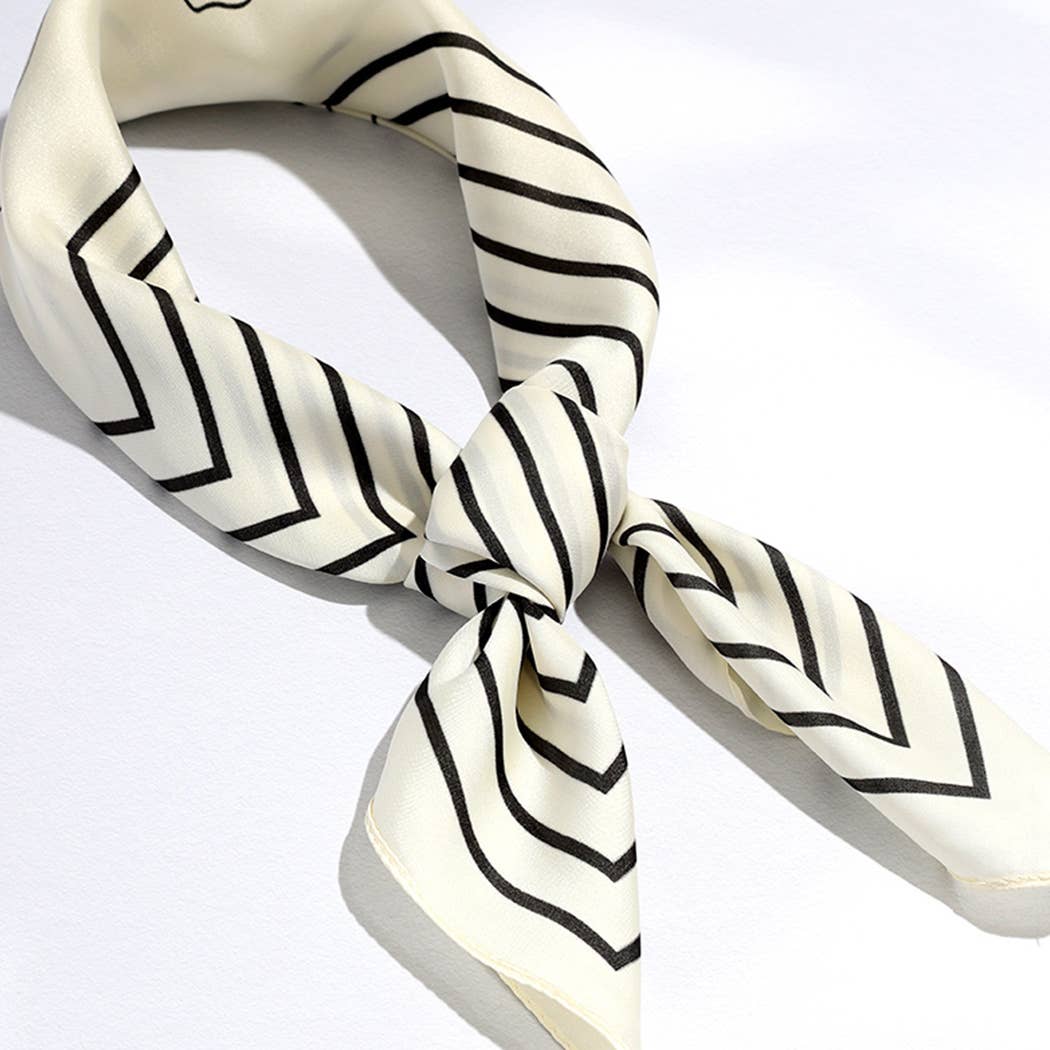 Black/White Satin Rose Print Soft Scarf - Purpose + Passion Boutique