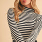 Black/White Tarah Mock Neck Top - Purpose + Passion Boutique
