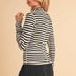 Black/White Tarah Mock Neck Top - Purpose + Passion Boutique