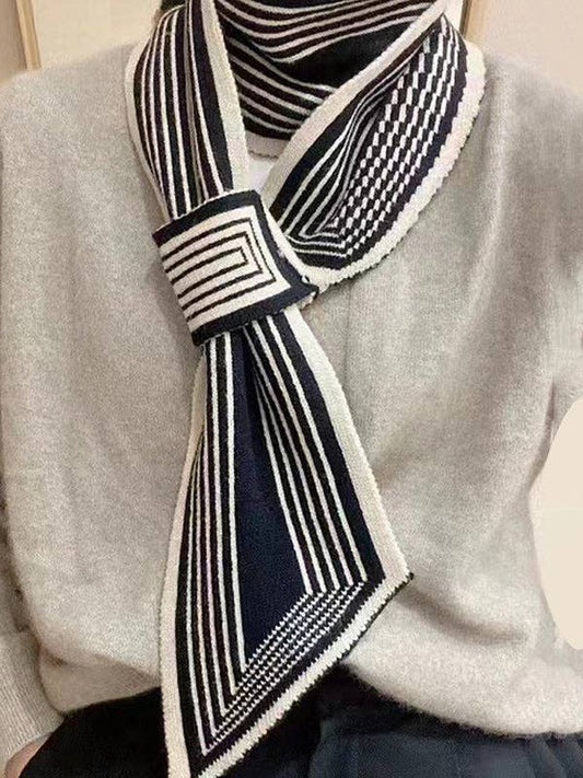 Black/White Velvet Scarf - Purpose + Passion Boutique