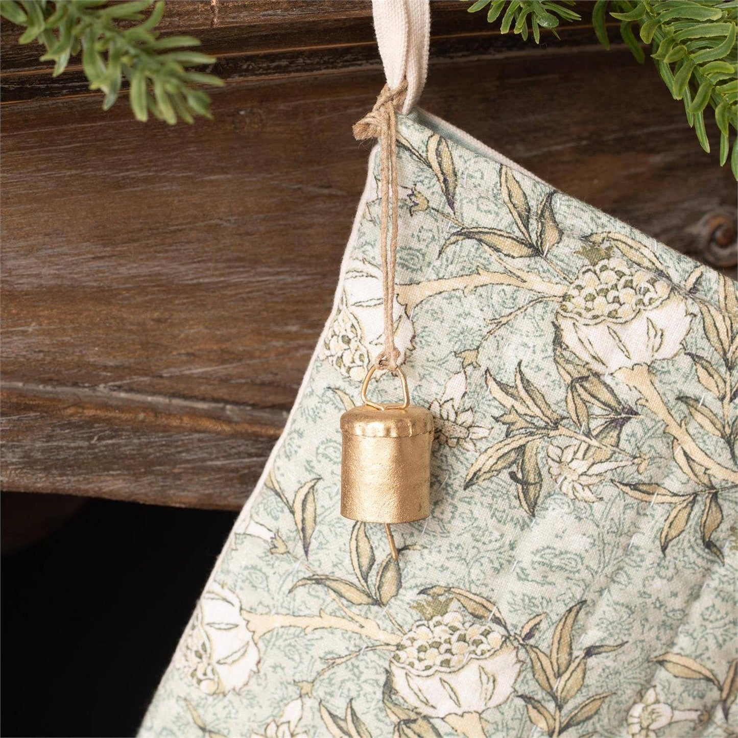 Block Print With Bells Stocking - Purpose + Passion Boutique