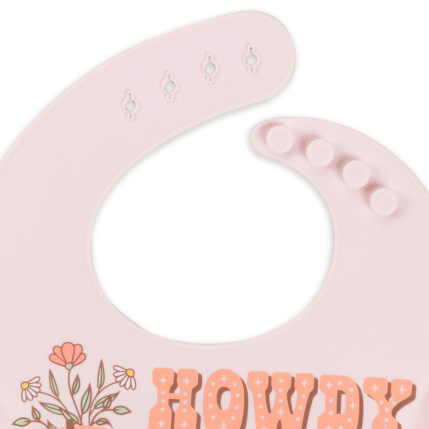 Bloomin' Boot Pink Silicone Bib - Purpose + Passion Boutique