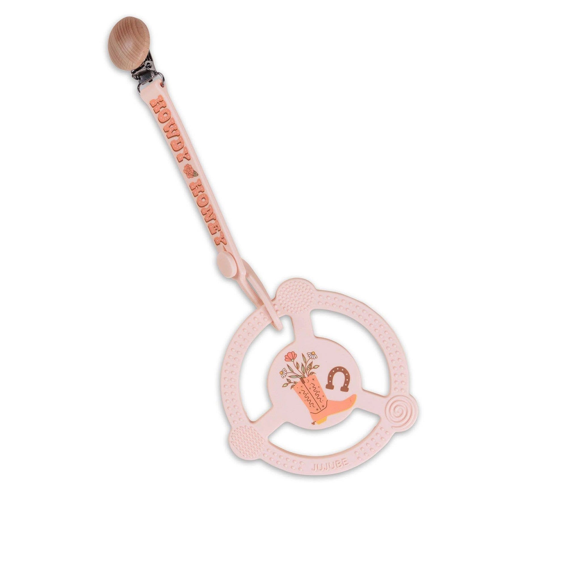 Bloomin' Boot Silicone Teether Ring with Detachable Clip - Purpose + Passion Boutique