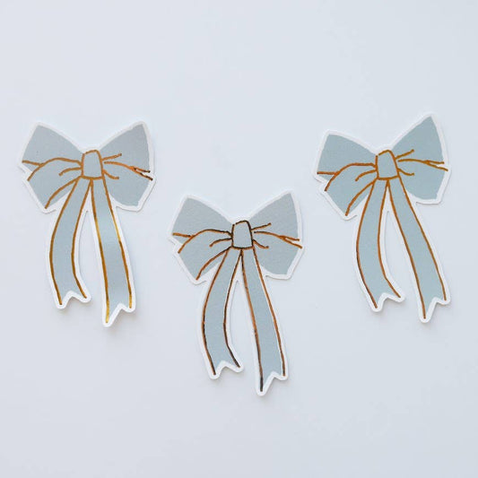 Blue Bow Gold Foil Sticker - Purpose + Passion Boutique