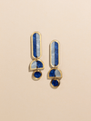 Blue Gold Colorful Acrylic Dangle Statement Earrings - Purpose + Passion Boutique