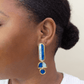 Blue Gold Colorful Acrylic Dangle Statement Earrings - Purpose + Passion Boutique