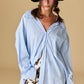 Blue Luna Oversized Stripe Shirt - Purpose + Passion Boutique