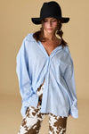 Blue Luna Oversized Stripe Shirt - Purpose + Passion Boutique