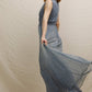 Blue Silver Strappy V - Neck Shimmery Maxi Dress - Purpose + Passion Boutique