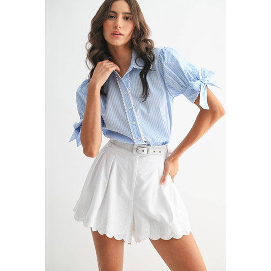 Blue Stripe Blouse - Purpose + Passion Boutique
