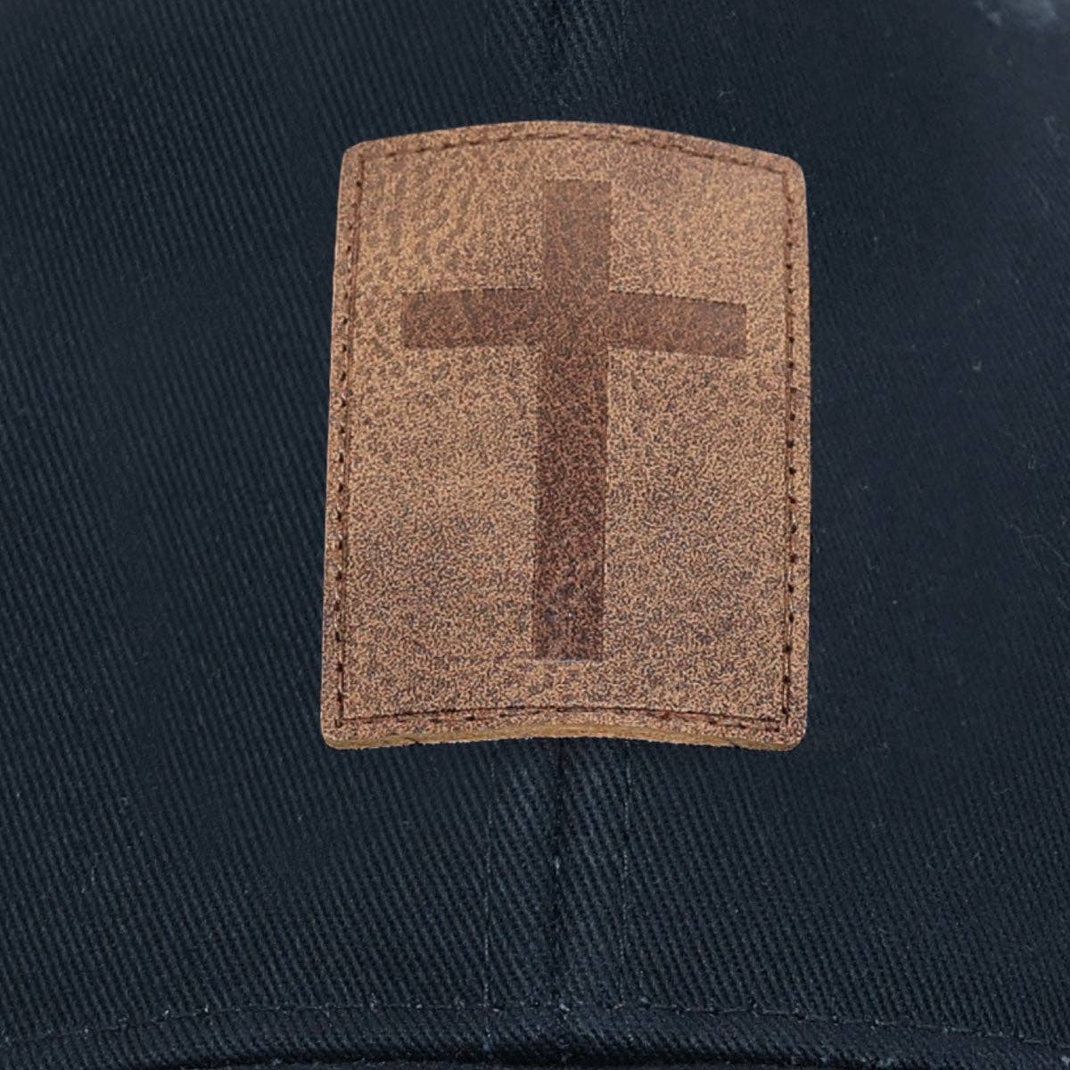 Blue/White Leather Cross Cap - Purpose + Passion Boutique