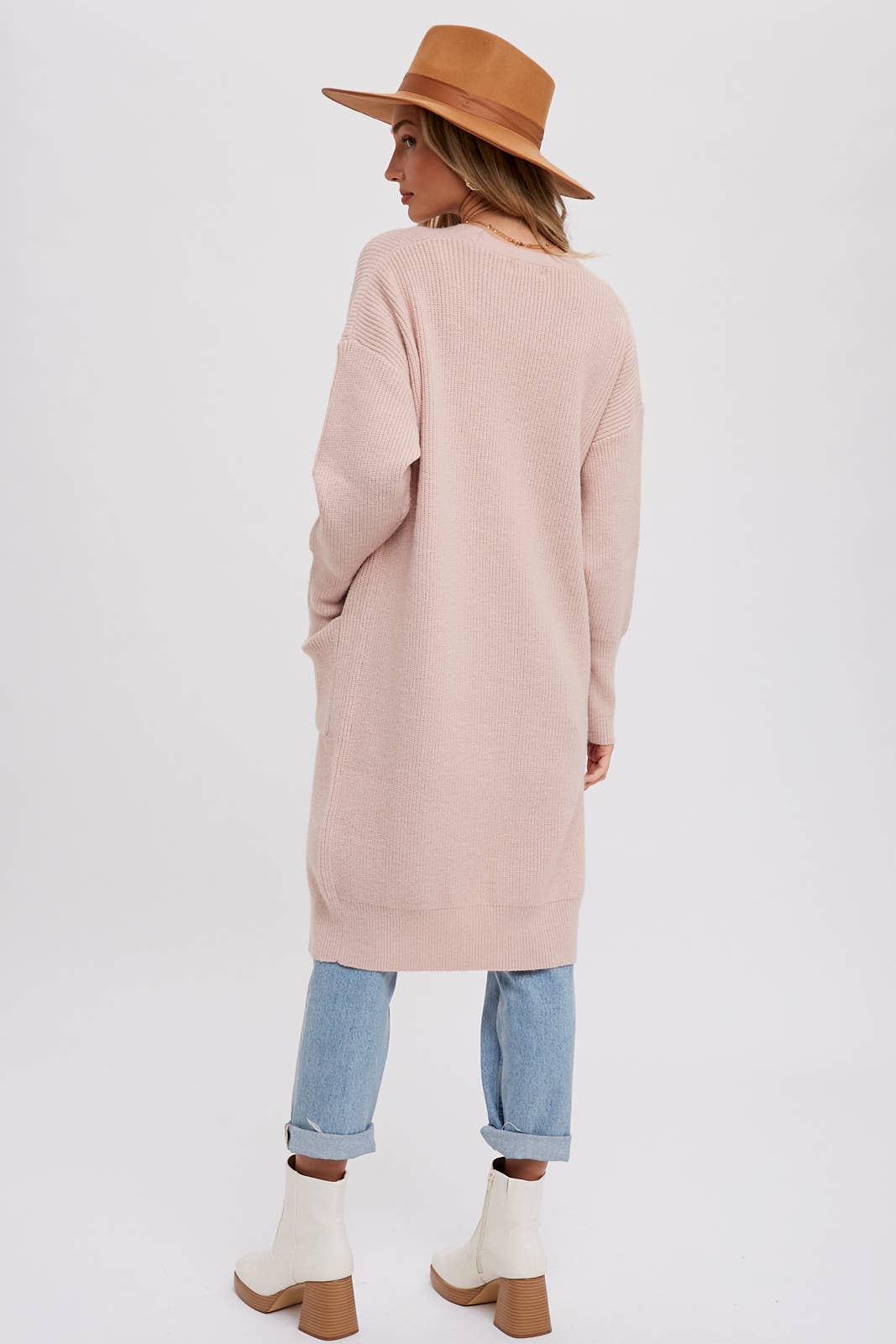 Blush Ribbed Open Front Cardigan - Purpose + Passion Boutique