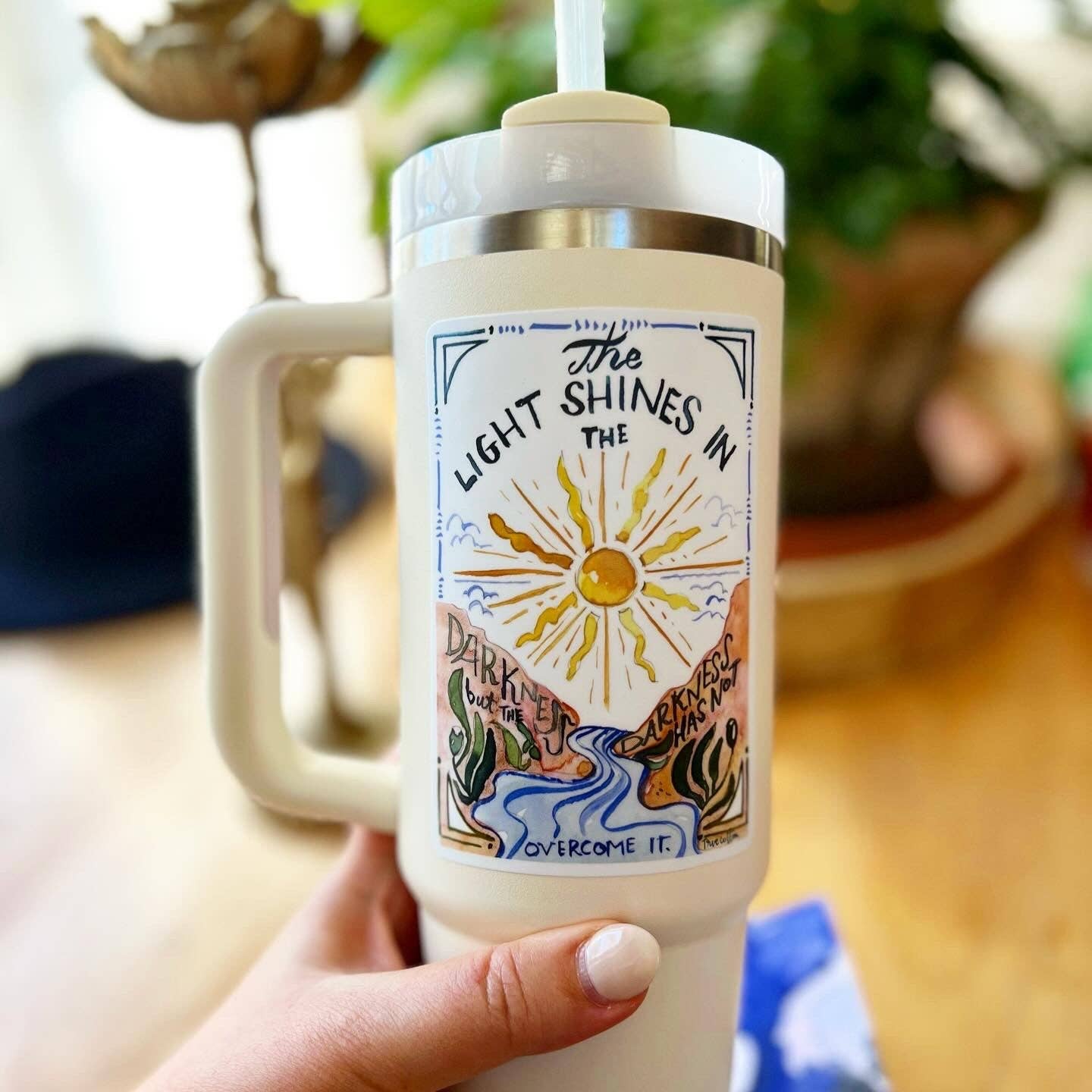 Boho Christian Scripture Sticker - John 1:5 - Purpose + Passion Boutique