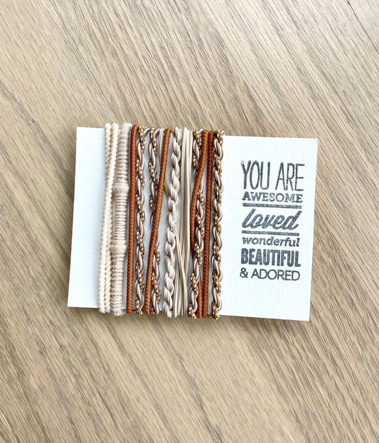 Boho Hair Ties | Tan & Cream - Purpose + Passion Boutique