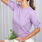 Bow Puff Sleeve Crew Neck Knitted Top - Purpose + Passion Boutique