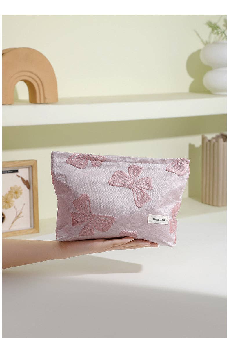 Bows Jacquard Cosmetic Bag - Purpose + Passion Boutique